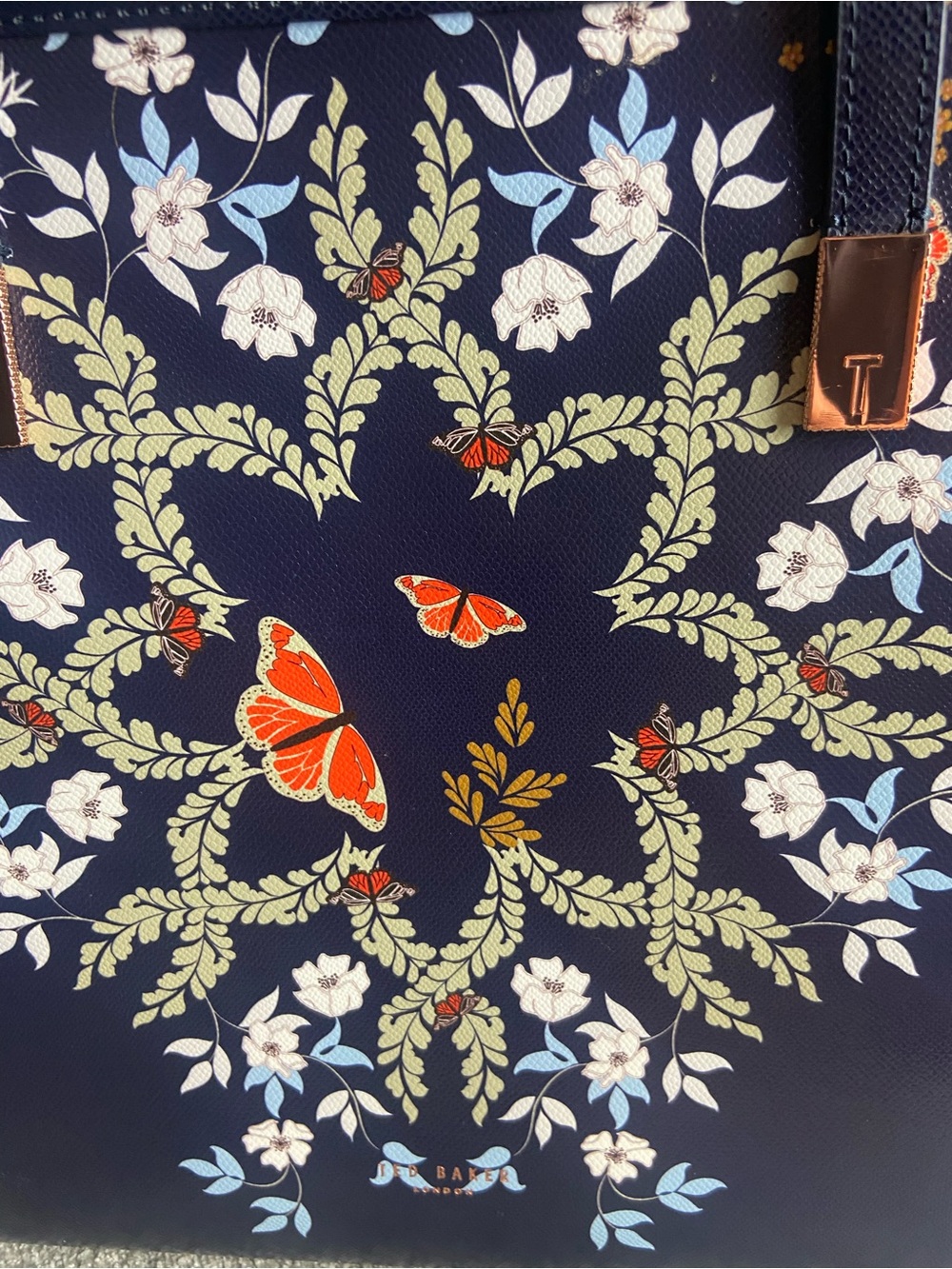 Ted Baker London Navy Floral & Butterfly Tote - Picture 12 of 12